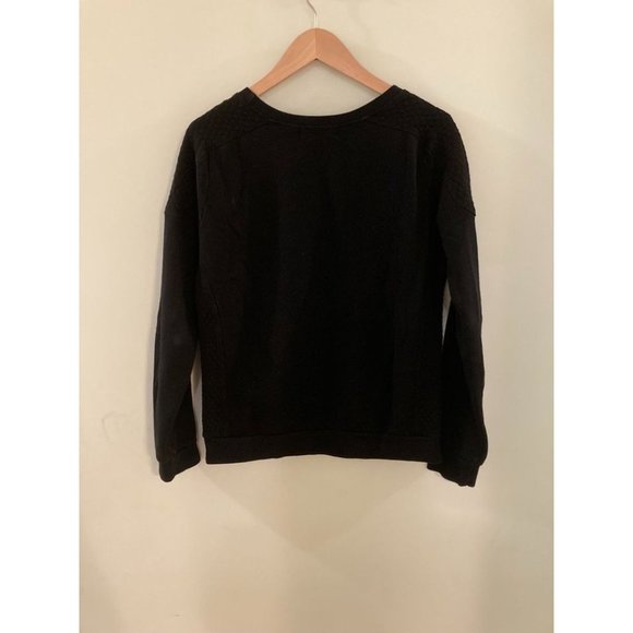 SOULCYCLE Black Quilted Pullover Sweatshirt- Sequin SOUL. Size S - Picture 6 of 6
